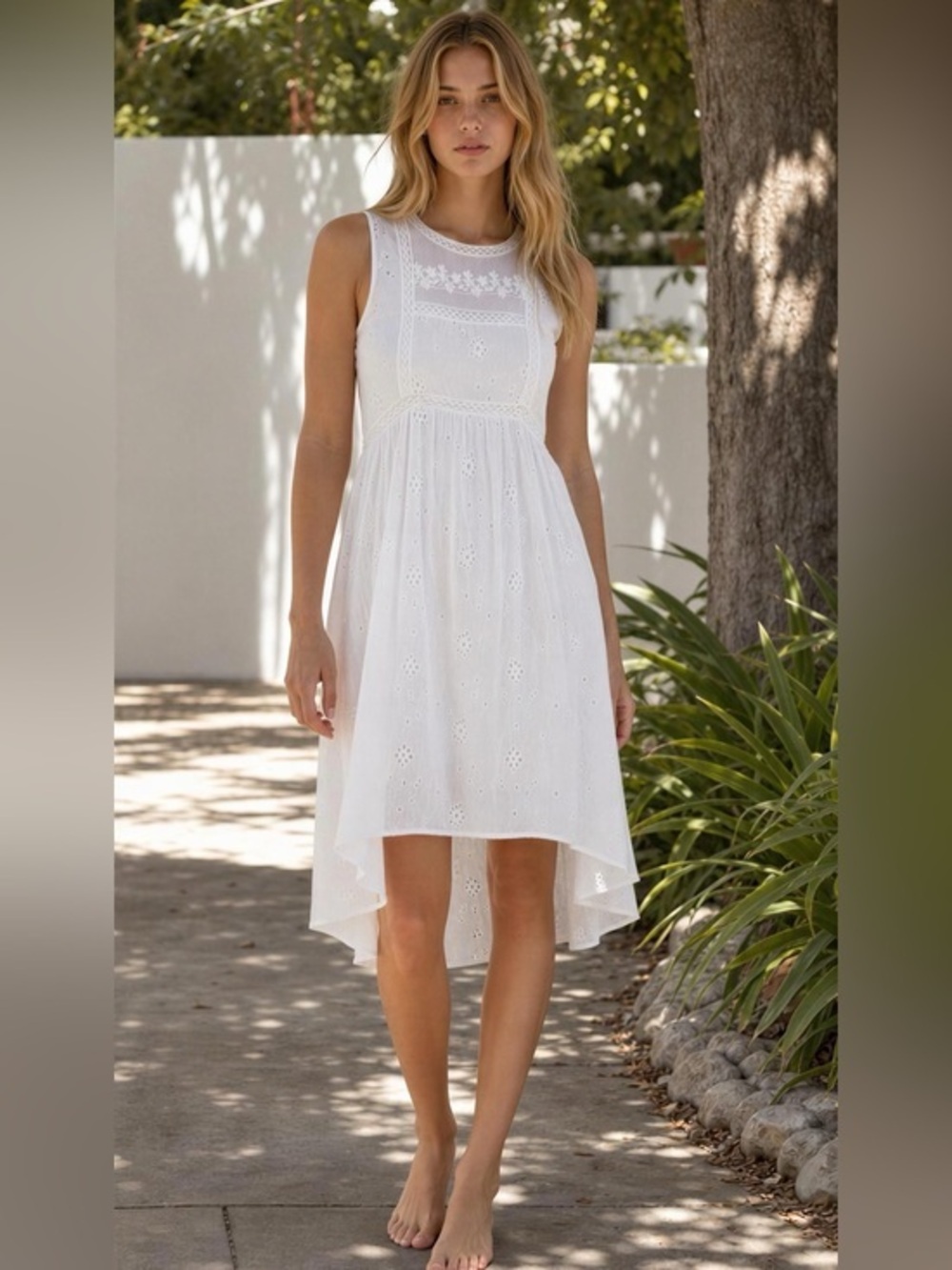 Chelsea & Violet White Eyelet Lace Summer Dress